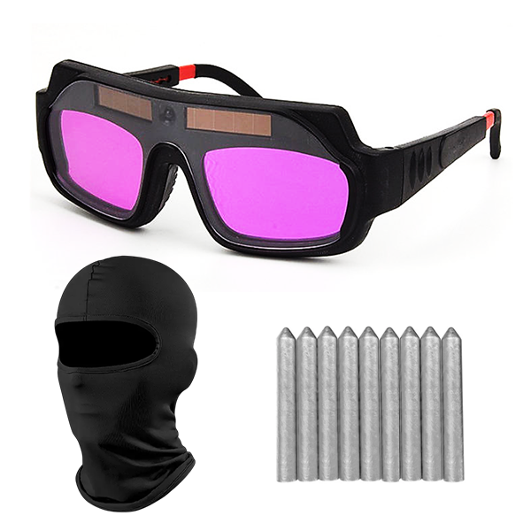 Gafas para soldadura + protector facial + 9 barras para soldar